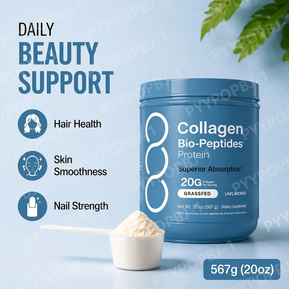 Collagen Peptides Powder Hydrolyzed Protein Unflavored Easy Mix Daily Beauty Nutrition Supplement High Protein Collagen Powder